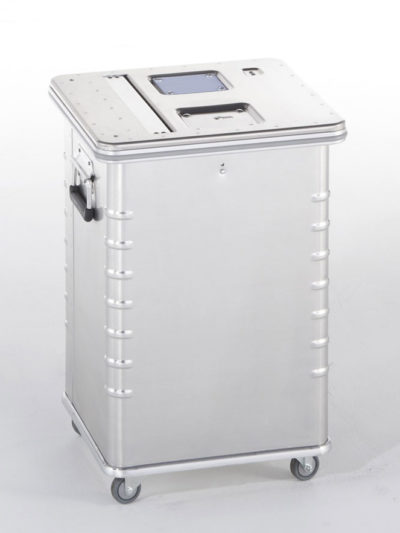 Contenedor de Aluminio de 70L con cerradura de seguridad de DESTRUDATA Ibérica